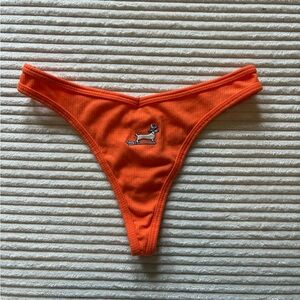 Pink Victoria’s Secret ribbed Halloween thong panty